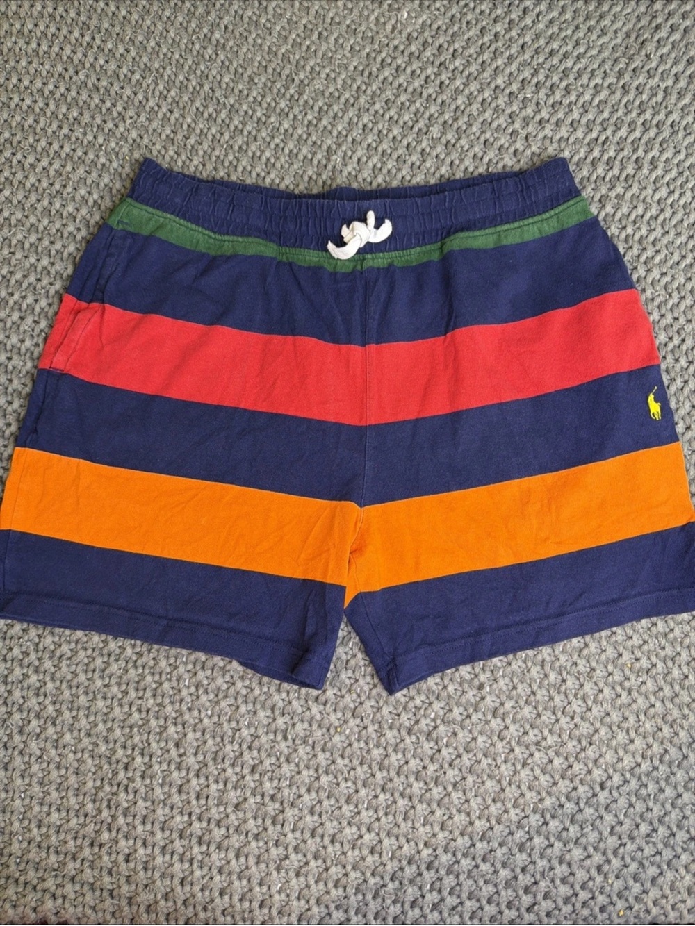 Polo Ralph Lauren Multicolor Striped Drawstring Shorts Men Size L 100% Cotton